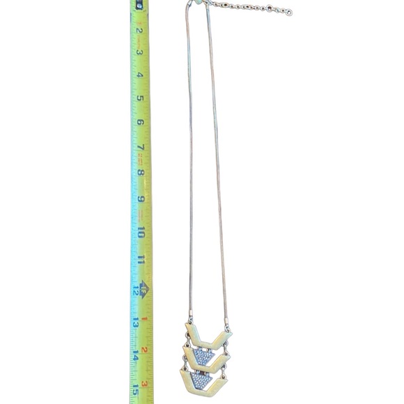 J Crew Mixed Metals Geometric Segmented Necklace - Picture 4 of 5